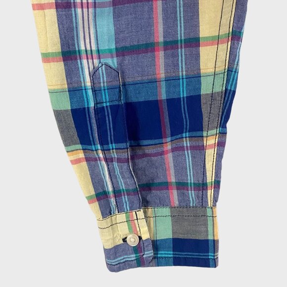 Ralph Lauren Denim & Supply Button-Up Shirt Womens Medium Blue Plaid Long-Sleeve - Picture 8 of 12